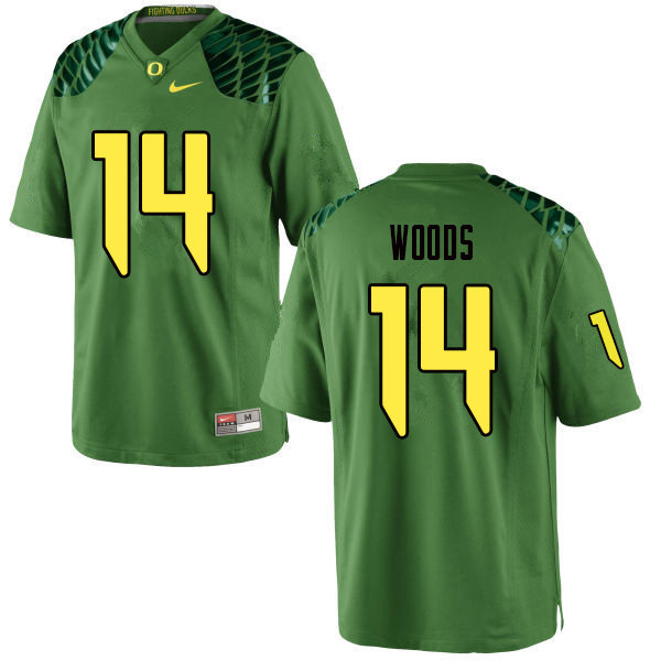 Men #14 Haki Woods Oregn Ducks College Football Jerseys Sale-Apple Green